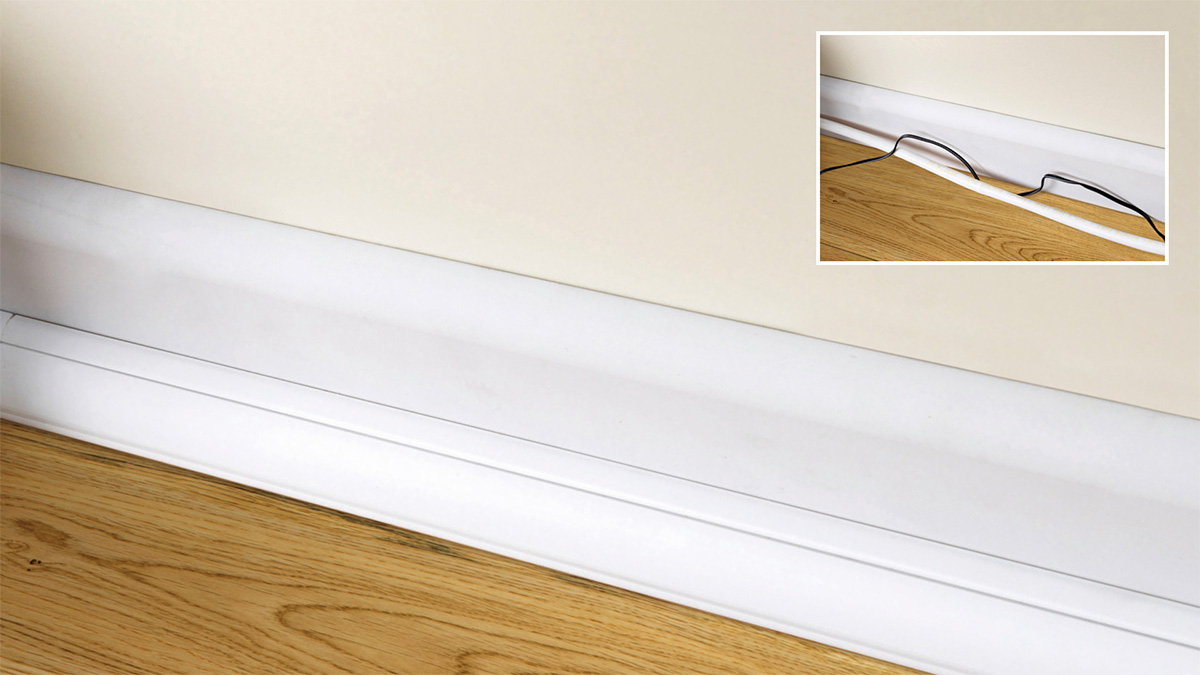 Commercial Electric 5 ft. 1/4 Round Baseboard Cord Channel, White