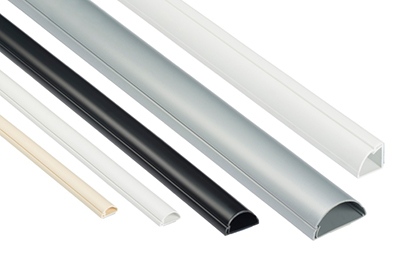 Solución para organizar 30x15mm en color blanco Multipack de 10 piezas 4-metro de 40cm de longitud D-Line Mini Canaletas adhesivas de PVC para cables proteger y cubrir cables 