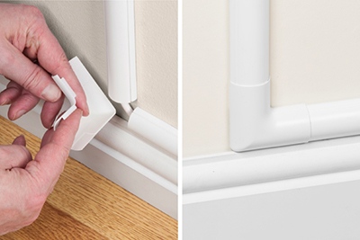 D-Line Cable Raceway – decorative cord cover to hide wires on walls.