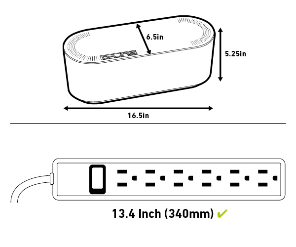 D-Line Cable Organizer Tray – reclaim wasted desk & floor space, manage  power strips and cable clutter.