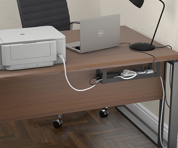 D-Line Cable Tidy Tray – reclaim wasted desk & floor space, manage