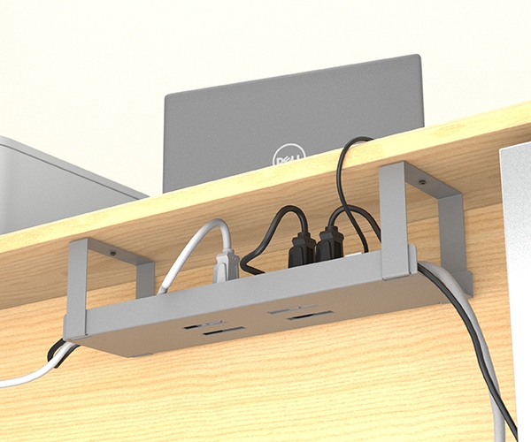 2X Cable Management Tray Under Desk Cable Organizer Black for Wire  Management