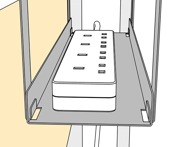 D-Line Cable Tidy Tray – reclaim wasted desk & floor space, manage  extension blocks and cable clutter